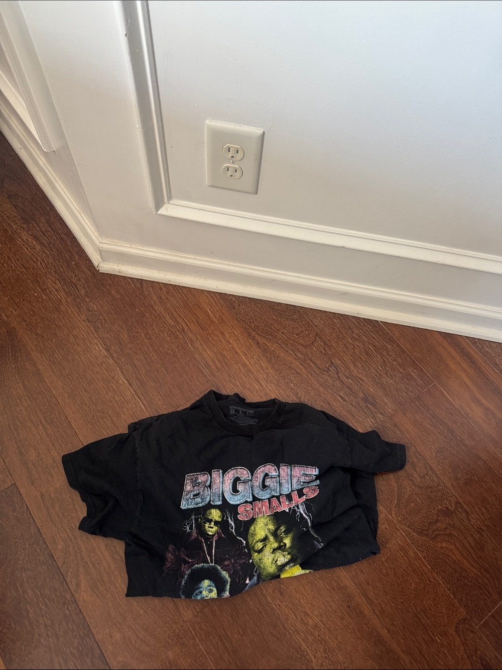 Kids Black Graphic Tee with 'Biggie Smalls' Print